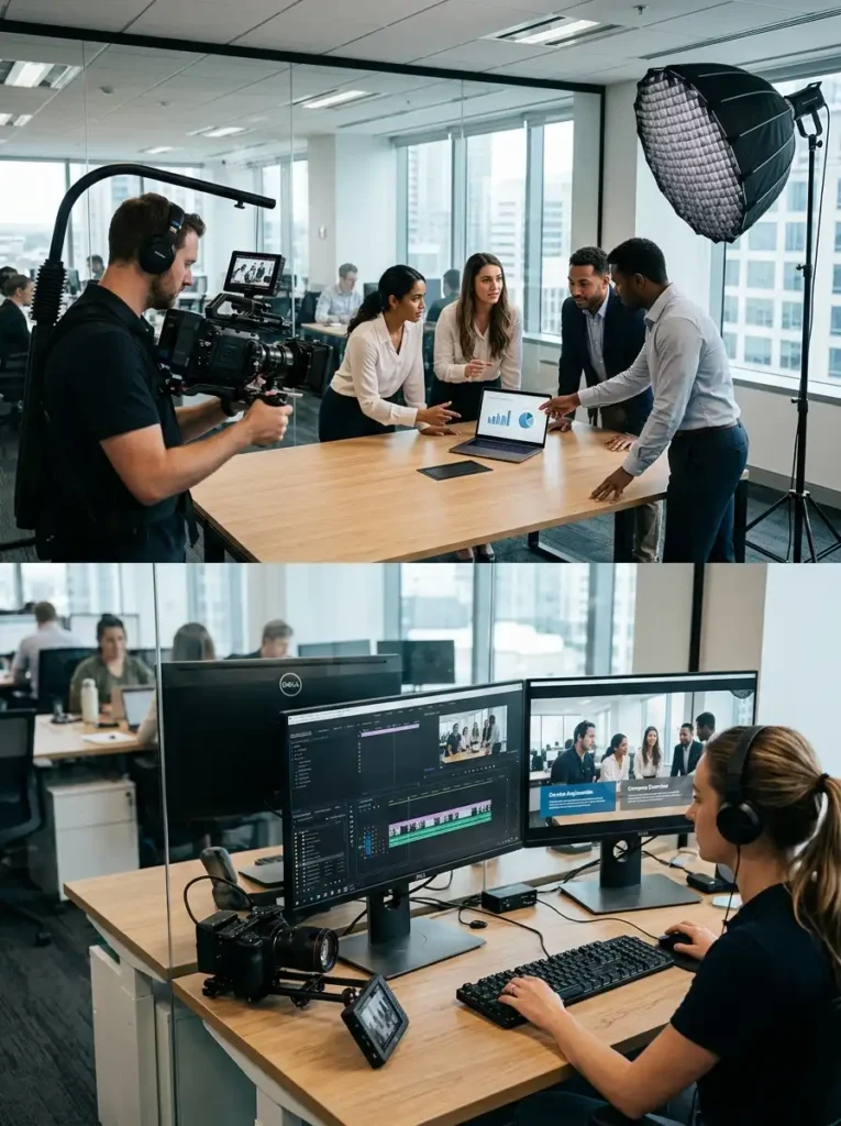 Primary Keywords: Corporate video production company, commercial video shooting services, corporate video editing, business promotional video.
